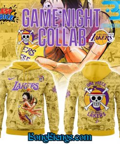 Los Angeles Lakers x One Piece Game Night Collab Yellow Hoodie