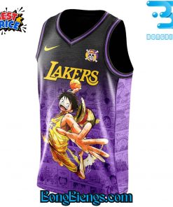 Los Angeles Lakers x One Piece Purple Basketball Jersey