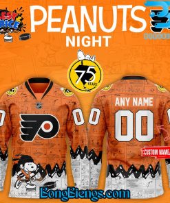 Philadelphia Flyers 75th Anniversary of Peanuts Hockey Jersey