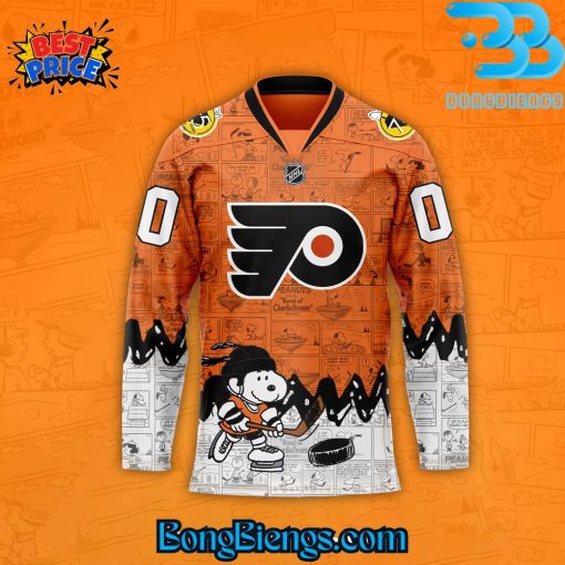 Philadelphia Flyers 75th Anniversary of Peanuts Hockey Jersey