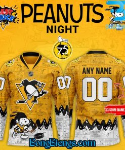 Pittsburgh Penguins 75th Anniversary of Peanuts Hockey Jersey