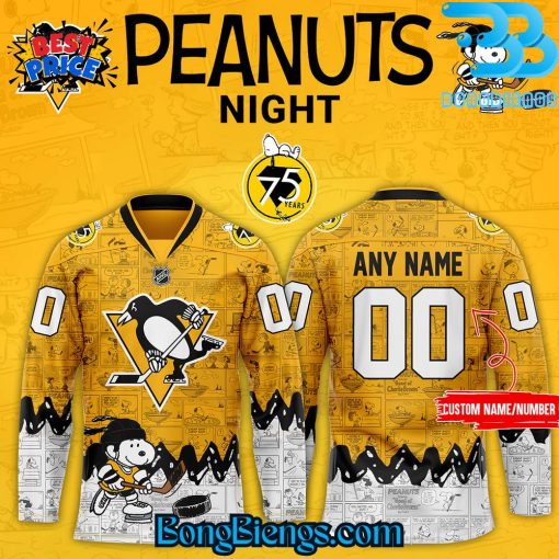 Pittsburgh Penguins 75th Anniversary of Peanuts Hockey Jersey