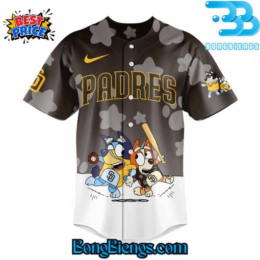 San Diego Padres Bluey and Bingo Brown Baseball Jersey