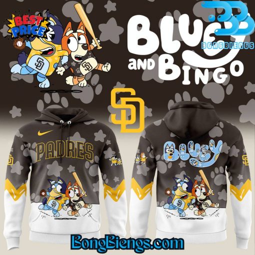 San Diego Padres Bluey and Bingo Brown Hoodie