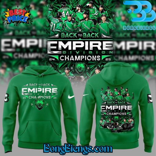 Binghamton Black Bears Empire Division Champions 2025 Green Hoodie