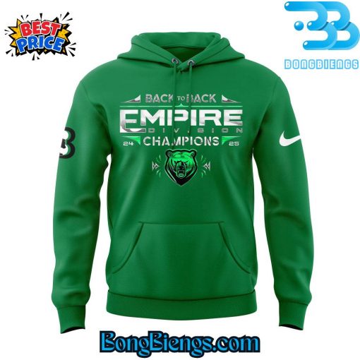 Binghamton Black Bears Empire Division Champions 2025 Green Hoodie