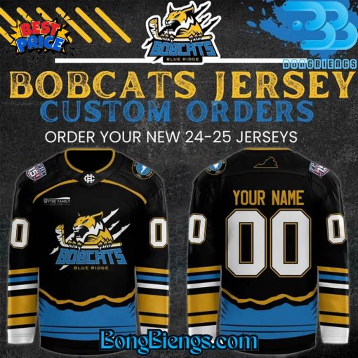 Bobcats Blue Ridge New 24-25 Jersey Black Hockey Jersey