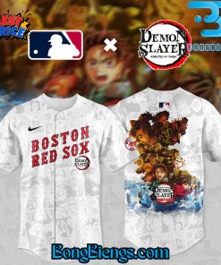 Boston Red Sox MLB X DEMON SLAYER Comic Style Limited Baseball Jersey