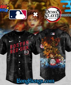 Boston Red Sox MLB X DEMON SLAYER Comic Style Limited Baseball Jersey