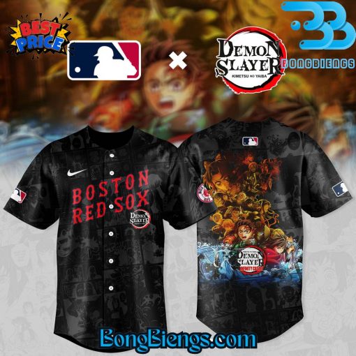 Boston Red Sox MLB X DEMON SLAYER Comic Style Limited Baseball Jersey