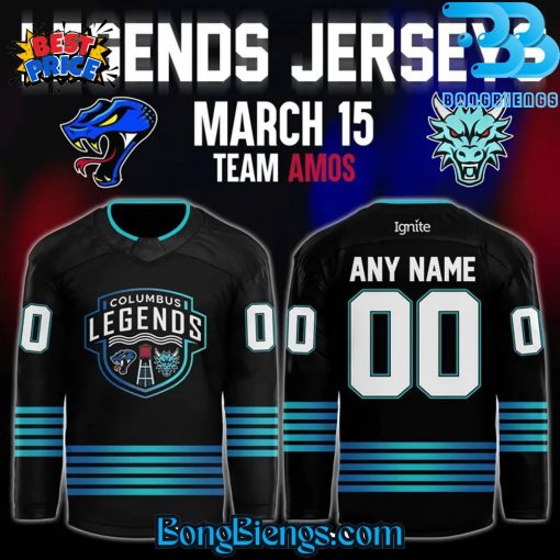 Columbus River Dragons 2025 ”Legends Night” Team Amos Hockey Jersey