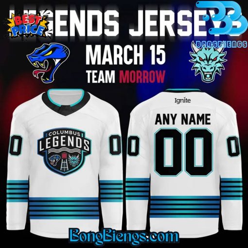 Columbus River Dragons 2025 ”Legends Night” Team Morrow Hockey Jersey