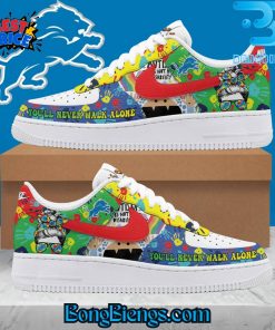 Detroit Lions Autism Awareness Youll Never Walk Alone Air Force 1 Sneaker