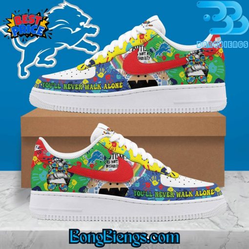 Detroit Lions Autism Awareness You’ll Never Walk Alone Air Force 1 Sneaker