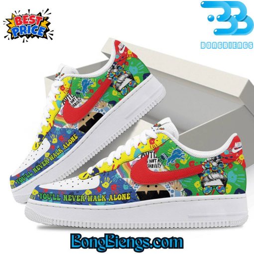 Detroit Lions Autism Awareness You’ll Never Walk Alone Air Force 1 Sneaker