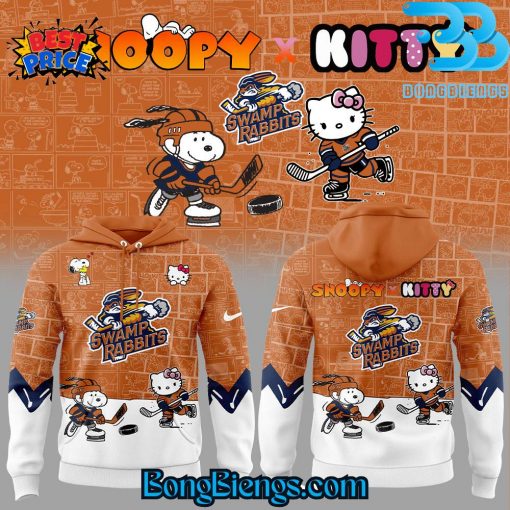 Greenville Swamp Rabbits Snoopy x Hello Kitty Hoodie