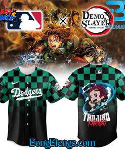 Los Angeles Dodgers X Tanjiro Kamado Water Breathing Baseball Jersey