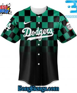 Los Angeles Dodgers X Tanjiro Kamado Water Breathing Baseball Jersey