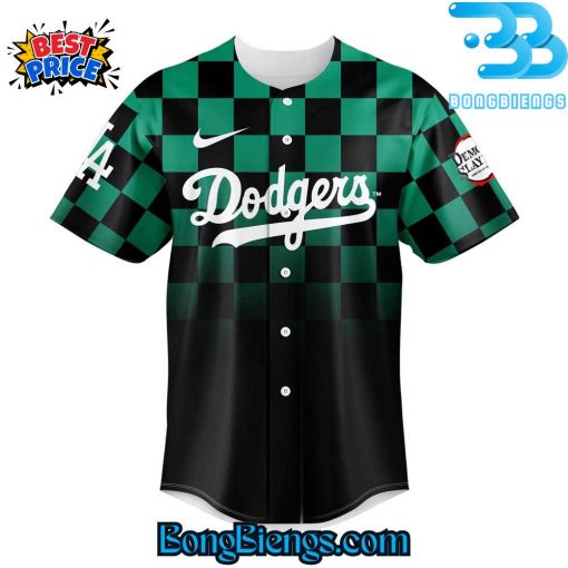 Los Angeles Dodgers X Tanjiro Kamado Water Breathing Baseball Jersey