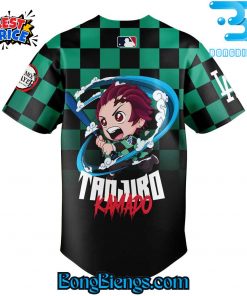 Los Angeles Dodgers X Tanjiro Kamado Water Breathing Baseball Jersey