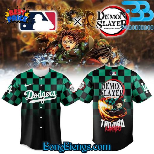 Los Angeles Dodgers x Tanjiro Kamado Sun Breathing Baseball Jersey