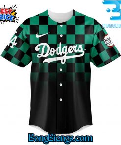 Los Angeles Dodgers x Tanjiro Kamado Sun Breathing Baseball Jersey