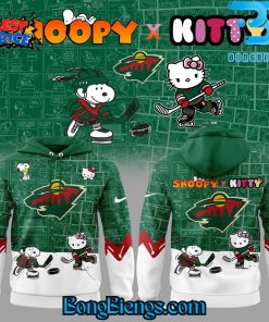 Minnesota Wild Snoopy x Hello Kitty Hoodie