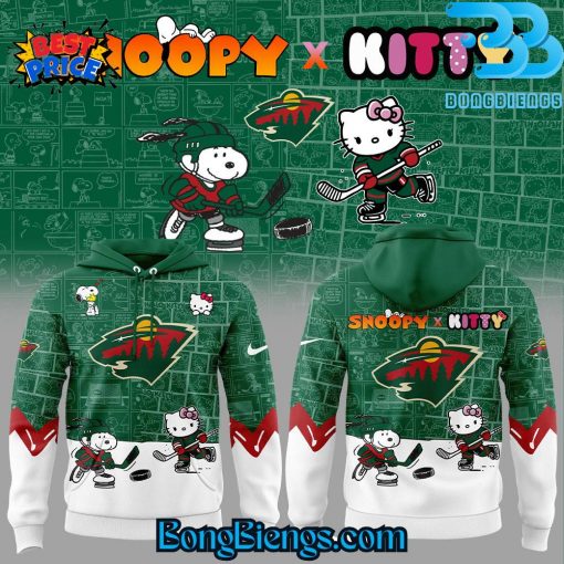 Minnesota Wild Snoopy x Hello Kitty Hoodie