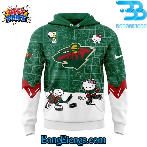 Minnesota Wild Snoopy x Hello Kitty Hoodie