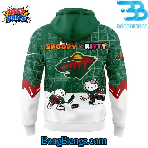 Minnesota Wild Snoopy x Hello Kitty Hoodie