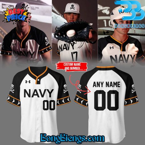 Navy Midshipmen Baseball 2025 Jolly Rogers Custom Baseball Jersey