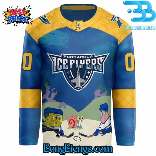 Pensacola Ice Flyers Spongebob Squarepants Night Hockey Jersey