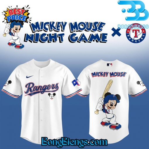 Texas Rangers 2025 Mickey Mouse Night Game Limited Baseball Jersey