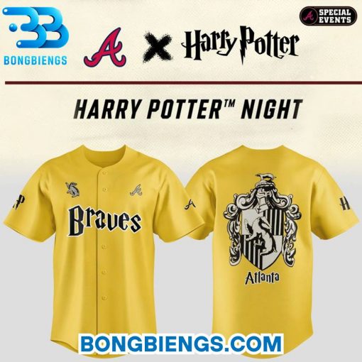 Atlanta Braves x Harry Potter Hufflepuff House Baseball Jersey