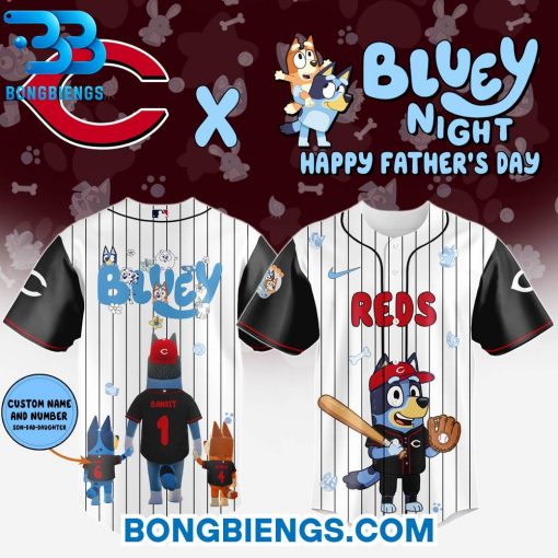 Cincinnati Reds Happy Father’s Day X Bluey Baseball Jersey