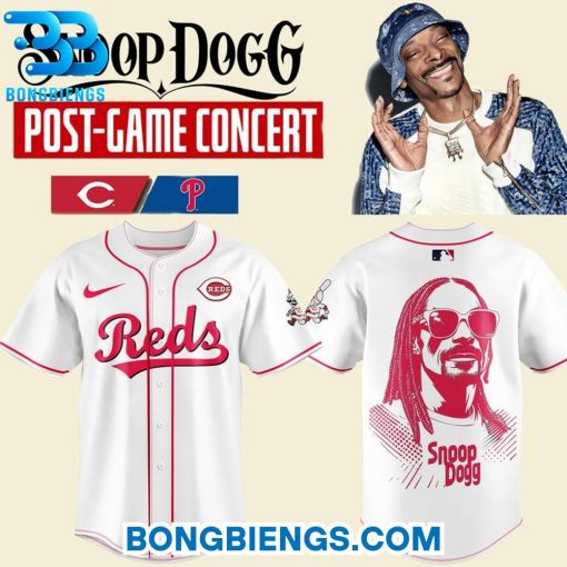 Cincinnati Reds x Snoop Dogg Post-Game Concert White Baseball Jersey