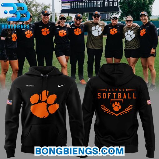 Clemson Softball Military Appreciation Black Hoodie