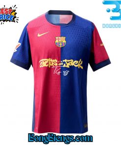 FC Barcelona x Travis Scott 24/25 Home Jersey Signed By The Travis Scott Soccer Jersey