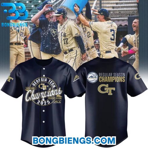 Georgia Tech Yellow Jackets 2025 ACC Baseball Regular Season Champions Baseball Jersey