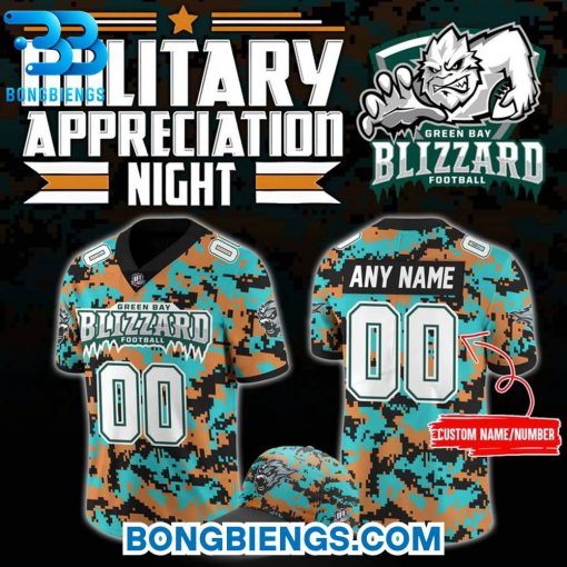 Green Bay Blizzard Military Nights Football Jersey