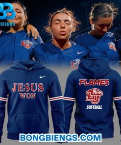Liberty Flames Praise Be To God! ” JESUS WON “ Hoodie