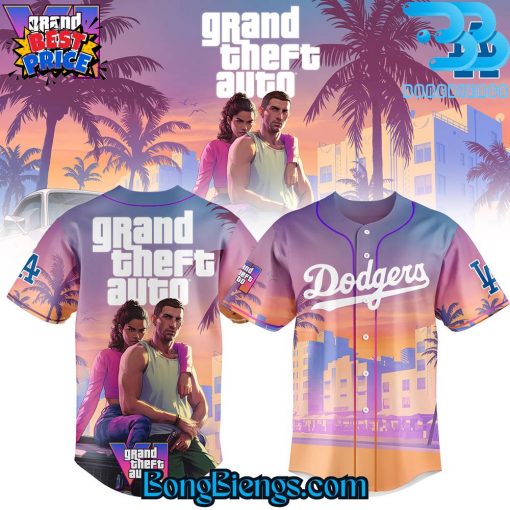 Los Angeles Dodgers X Grand Theft Auto VI Baseball Jersey