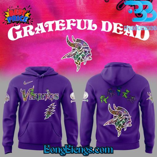 Minnesota Vikings Grateful Dead Night Purple Hoodie