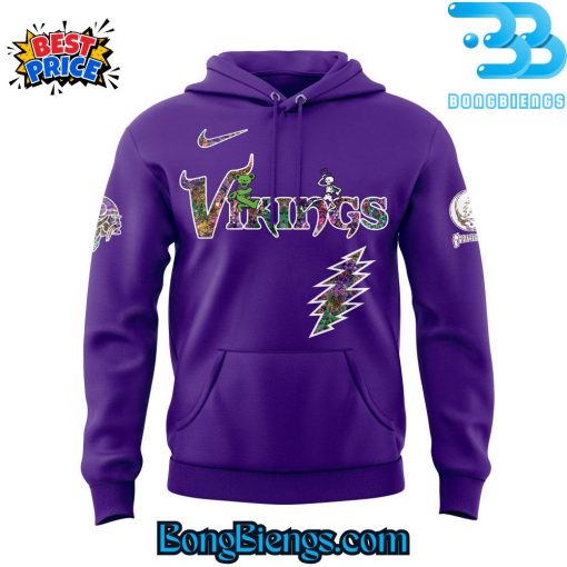 Minnesota Vikings Grateful Dead Night Purple Hoodie