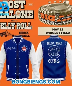 Chicago Cubs x 2025 Jelly Roll Wrigley Field Concert Baseball Jacket