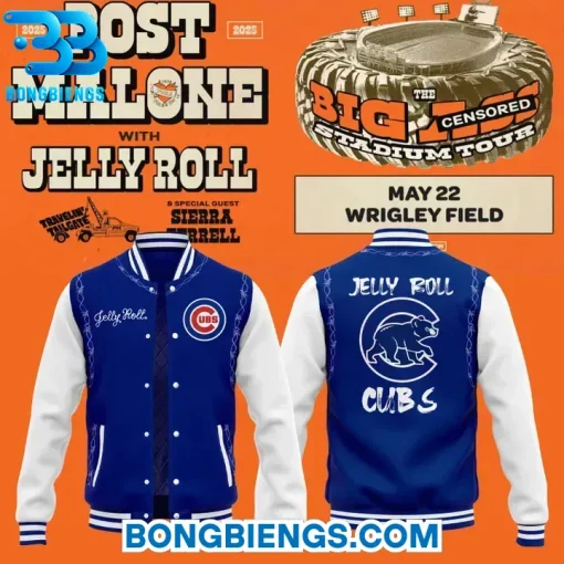 Chicago Cubs x 2025 Jelly Roll Wrigley Field Concert Baseball Jacket