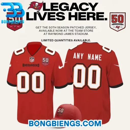 Tampa Bay Buccaneers “Legacy Lives Here” Celebrate 50 Seasons Football Jersey